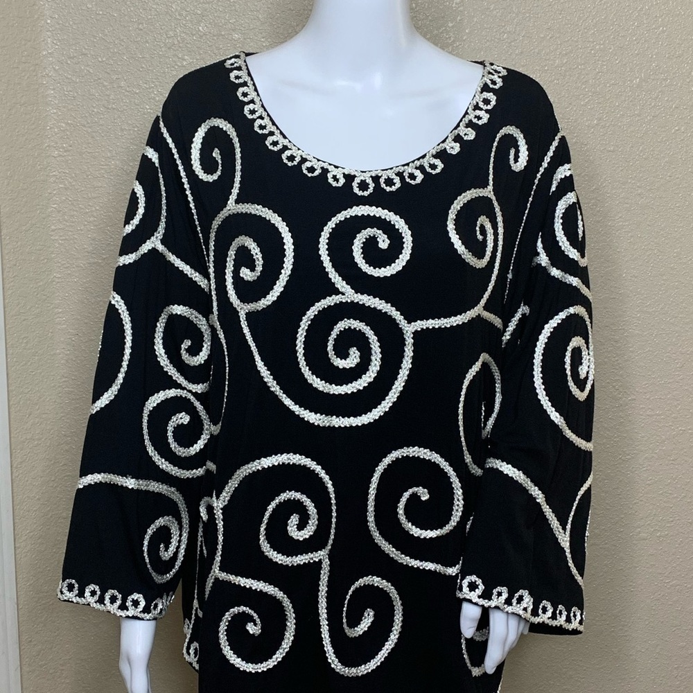 Lauren Michelle Deco Art Black White Embellished - Picture 4 of 8